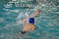 The boys play in water polo Royalty Free Stock Photo