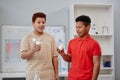 Boys Presenting in Chemistry Class Royalty Free Stock Photo