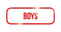 Boys - red grunge rubber, stamp