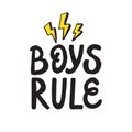 Boys rule hand lettering on white background