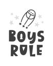 Boys Rule. Scandinavian style childish poster