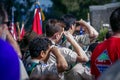 Boys Saluting During Memorial Day Flag Ceremony