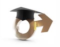 Boys' school. graduation cap, sign me Royalty Free Stock Photo