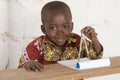 Boys in Science - Adorable African Boy Using a Compass during Ge Royalty Free Stock Photo