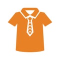 Boys, shirt icon. Orange vector design