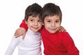 boys sit in an embrace Royalty Free Stock Photo