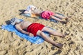 Boys sleeping and relaxing at Royalty Free Stock Photo