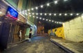 Boys smoking and laughing near the Blues bar on Mykhailivska street