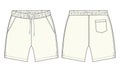 Boys Sweat Shorts vector fashion flat sketch template.