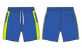 Boys Sweat Shorts vector fashion flat sketch template.