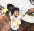 Boys washing the family car