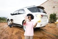 Boys washing the family car