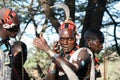 Boys wear makeup for the bull jumping ceremony, Ethiopia