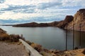 Beautiful Cloudscape over Boysen Reservoir at the Boysen Dam near Shoshoni Wyoming. Royalty Free Stock Photo