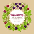 Boysenberry vector frame Royalty Free Stock Photo