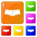 Boyshorts icons set vector color Royalty Free Stock Photo