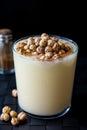 Boza or Bosa, traditional Turkish drink with roasted chickpea