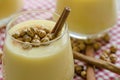 Boza or Bosa, traditional Turkish drink with roasted chickpeas a