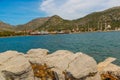 BOZBURUN, MUGLA, TURKEY: View of Germe Limani harbour of Bozburun village Royalty Free Stock Photo