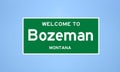 Bozeman, Montana city limit sign. Town sign from the USA.