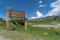 BOZEMAN, MT: Sign welcomes visitors to the town. Sunny day Royalty Free Stock Photo