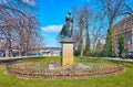 Bozena Nemcova monument on Slavonic Island, Prague, Czechia