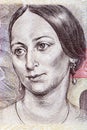 Bozena Nemcova portrait from Czech money