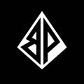 BP logo letters monogram with prisma shape design template