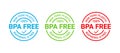 BPA free badge, stamp. Non bisphenol label. Ecol packaging sticker. Vector illustration Royalty Free Stock Photo