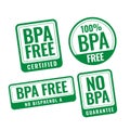Bpa free bisphenol-a and phthalates badge stamp labels Royalty Free Stock Photo