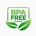 Bpa free bisphenol-a and phthalates guarantee label design Royalty Free Stock Photo