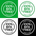 Bpa free bisphenol-a and phthalates modern line label design Royalty Free Stock Photo