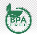 BPA-free bisphenol A stickers and phthalate free flat badge icons for non-toxic plastic labels Royalty Free Stock Photo