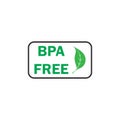 Bpa free green label, badge, logo, icon, sign. Vector illustration on white background. Royalty Free Stock Photo