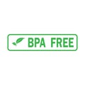 Bpa free green label, badge, logo, icon, sign. Vector illustration on white background. Royalty Free Stock Photo