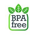 Bpa free label with leaves-no phthalates Royalty Free Stock Photo