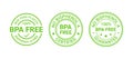 BPA free stamp. Non toxic plastic emblem. Eco packaging sticker. Vector illustration