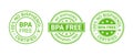 BPA free stamp. Set of eco packaging icons. Vector illustration Royalty Free Stock Photo