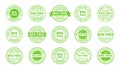 BPA free stamp. Set of eco packaging stickers. Vector illustration Royalty Free Stock Photo