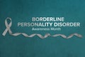 BPD Awareness Concept - Borderline Personality Disorder Banner with Ribbon