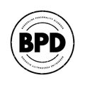 BPD Borderline Personality Disorder - mental health disorder that impacts the way you think and feel about yourself and others, Royalty Free Stock Photo