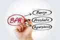 BPH - Benign Prostatic Hyperplasia acronym, health concept background