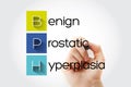BPH - Benign Prostatic Hyperplasia acronym with marker, health concept background