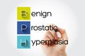BPH - Benign Prostatic Hyperplasia acronym with marker, health concept background Royalty Free Stock Photo