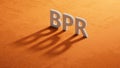 BPR - Business process reengineering - acronym on shadow of 3d charcaters. BPR , acronym on shadow of 3d charcaters Royalty Free Stock Photo