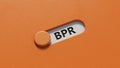 BPR - Business process reengineering - acronym on slide switch spelling. BPR , acronym on slide switch spelling Royalty Free Stock Photo