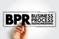 BPR Business Process Reengineering - redesign of core business processes to achieve dramatic improvements in productivity, cycle