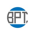 BPT letter logo design on white background. BPT creative initials circle logo concept. BPT letter design Royalty Free Stock Photo