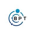 BPT letter logo design on white background. BPT creative initials letter logo concept. BPT letter design Royalty Free Stock Photo
