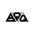 BQQ triangle letter logo design with triangle shape. BQQ triangle logo design monogram. BQQ triangle vector logo template with red Royalty Free Stock Photo